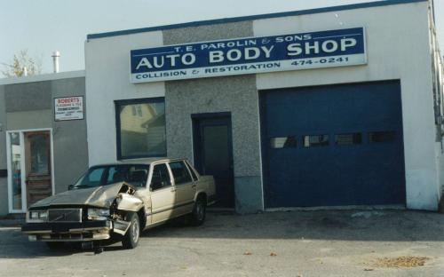 Terry Parolin briefly entered into the auto body world in the mid-90’s. An expanding sales and service shop meant it was too hard to run and manage three different business locations. Cracked up Volvo 740 in front, being a Volvo it’s driver likely immerged from the collision in better health then when they went in.